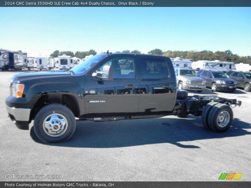 Onyx Black / Ebony 2014 GMC Sierra 3500HD SLE Crew Cab 4x4 Dually Chassis