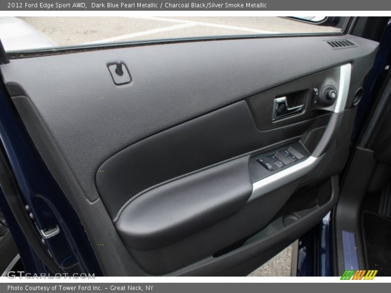 Dark Blue Pearl Metallic / Charcoal Black/Silver Smoke Metallic 2012 Ford Edge Sport AWD