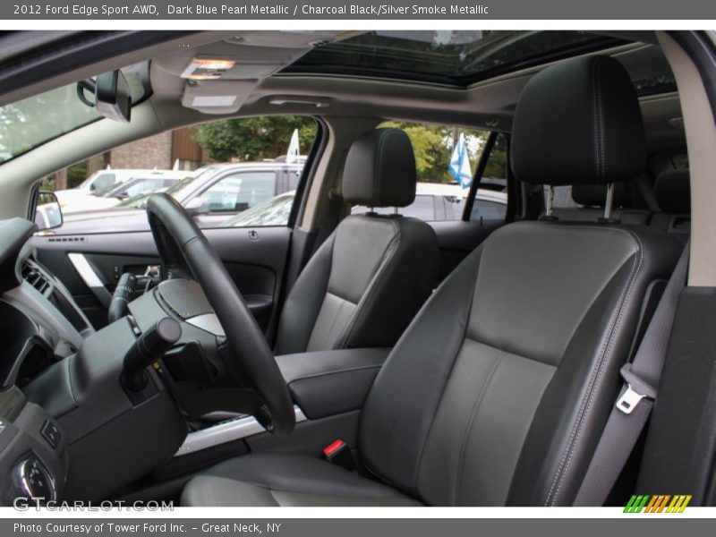 Dark Blue Pearl Metallic / Charcoal Black/Silver Smoke Metallic 2012 Ford Edge Sport AWD