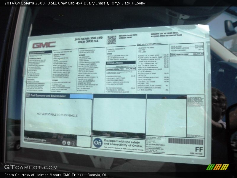 Onyx Black / Ebony 2014 GMC Sierra 3500HD SLE Crew Cab 4x4 Dually Chassis