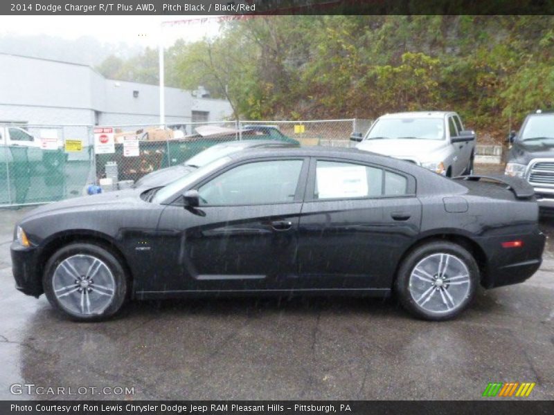 Pitch Black / Black/Red 2014 Dodge Charger R/T Plus AWD