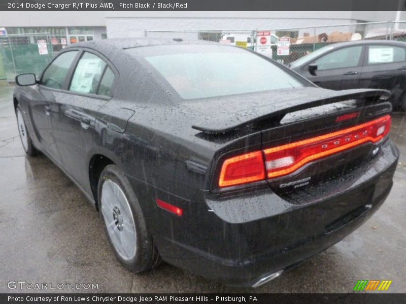 Pitch Black / Black/Red 2014 Dodge Charger R/T Plus AWD