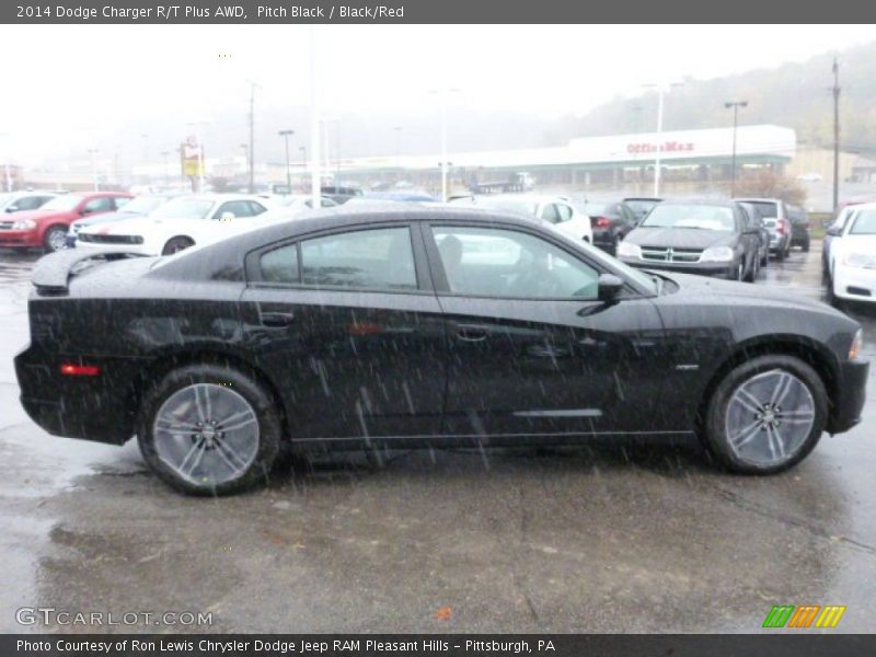 Pitch Black / Black/Red 2014 Dodge Charger R/T Plus AWD