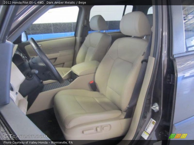 Dark Amber Metallic / Beige 2012 Honda Pilot EX-L 4WD