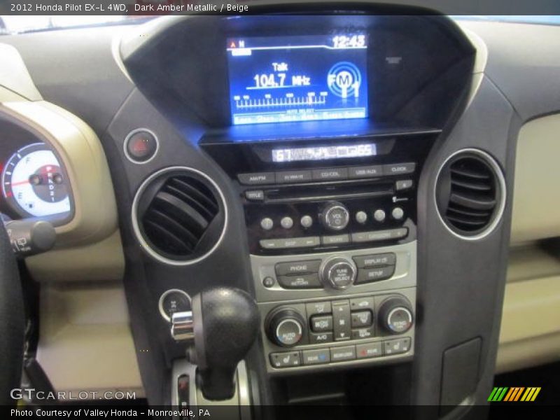Dark Amber Metallic / Beige 2012 Honda Pilot EX-L 4WD