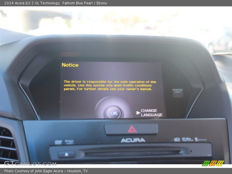 Fathom Blue Pearl / Ebony 2014 Acura ILX 2.0L Technology