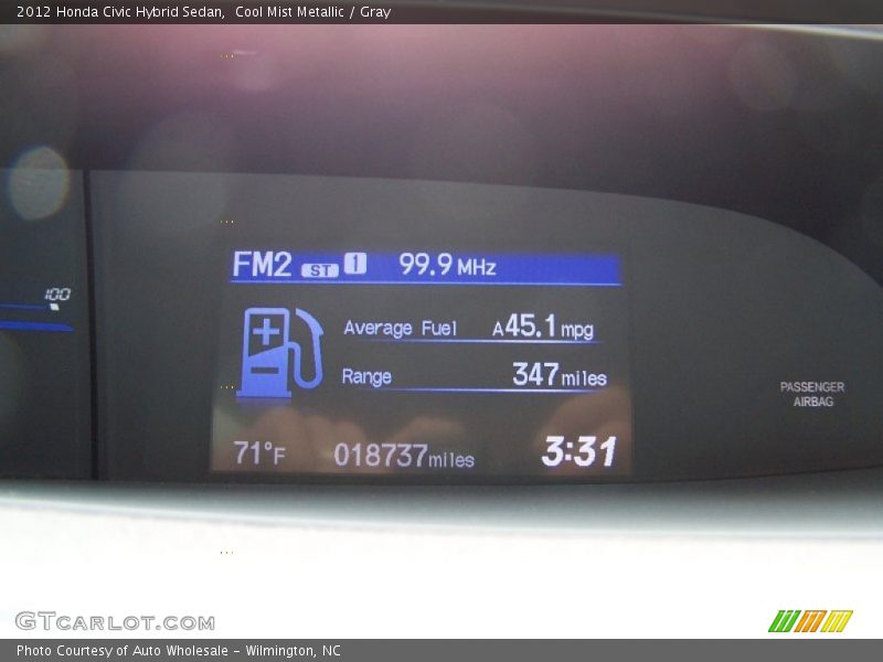 Cool Mist Metallic / Gray 2012 Honda Civic Hybrid Sedan
