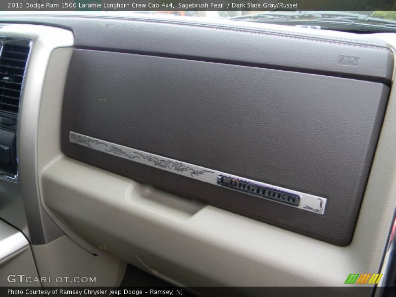 Sagebrush Pearl / Dark Slate Gray/Russet 2012 Dodge Ram 1500 Laramie Longhorn Crew Cab 4x4