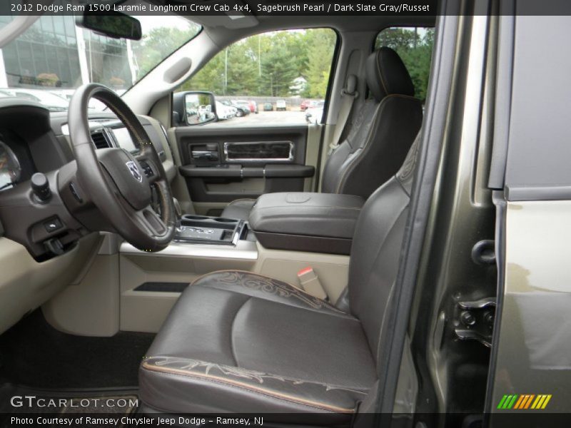 Sagebrush Pearl / Dark Slate Gray/Russet 2012 Dodge Ram 1500 Laramie Longhorn Crew Cab 4x4
