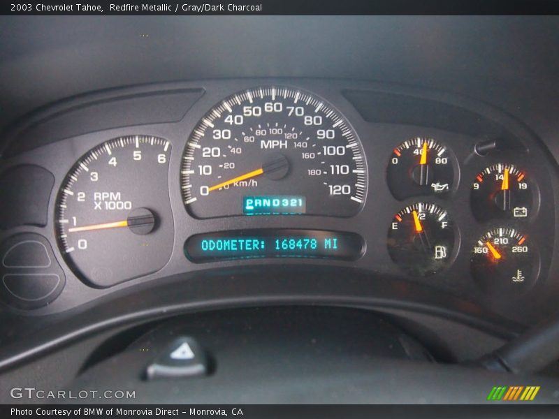 Redfire Metallic / Gray/Dark Charcoal 2003 Chevrolet Tahoe