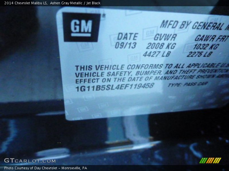 Ashen Gray Metallic / Jet Black 2014 Chevrolet Malibu LS