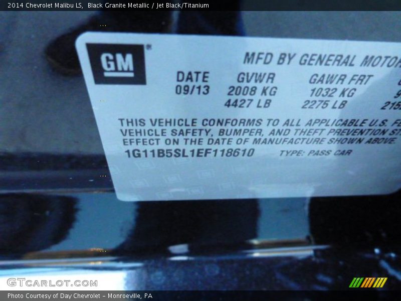 Black Granite Metallic / Jet Black/Titanium 2014 Chevrolet Malibu LS