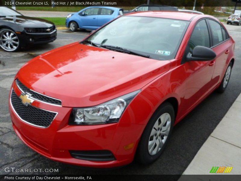 Red Hot / Jet Black/Medium Titanium 2014 Chevrolet Cruze LS