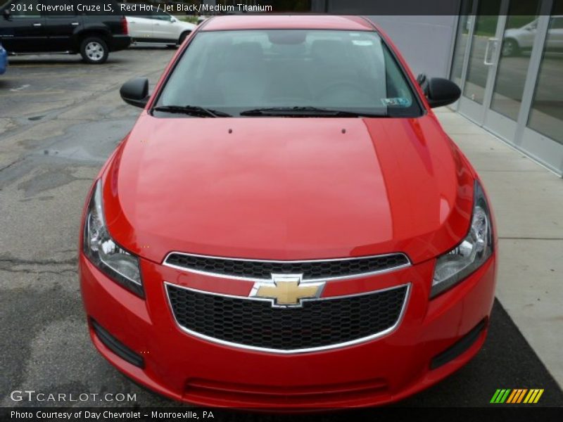 Red Hot / Jet Black/Medium Titanium 2014 Chevrolet Cruze LS