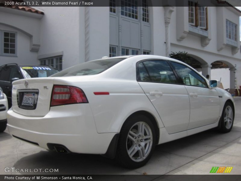White Diamond Pearl / Taupe 2008 Acura TL 3.2