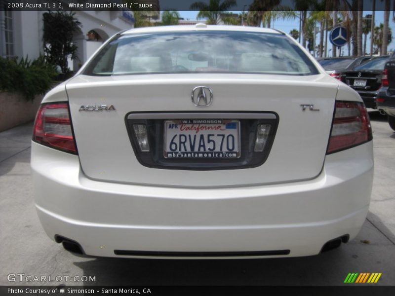 White Diamond Pearl / Taupe 2008 Acura TL 3.2