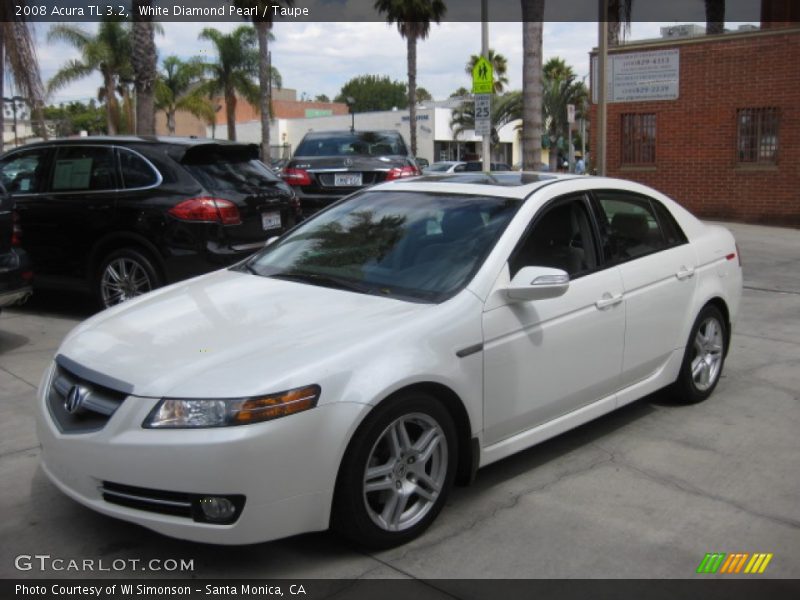 White Diamond Pearl / Taupe 2008 Acura TL 3.2
