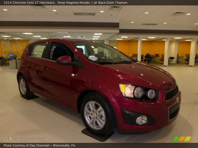Deep Magenta Metallic / Jet Black/Dark Titanium 2014 Chevrolet Sonic LT Hatchback