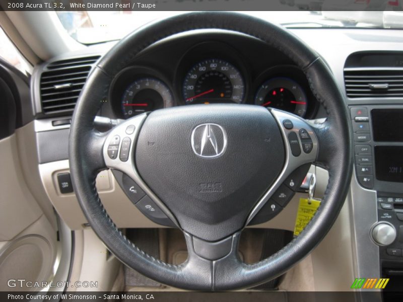 White Diamond Pearl / Taupe 2008 Acura TL 3.2