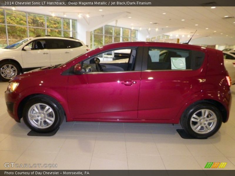 Deep Magenta Metallic / Jet Black/Dark Titanium 2014 Chevrolet Sonic LT Hatchback