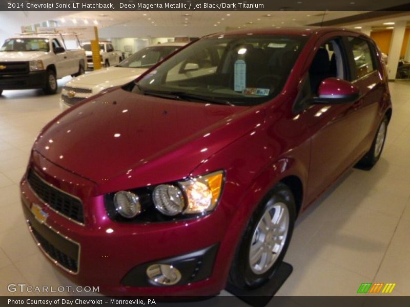 Deep Magenta Metallic / Jet Black/Dark Titanium 2014 Chevrolet Sonic LT Hatchback