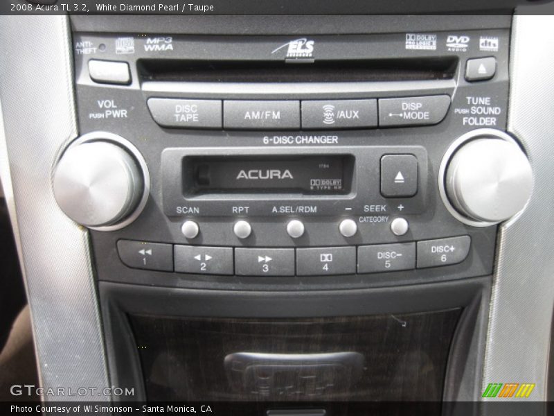 White Diamond Pearl / Taupe 2008 Acura TL 3.2