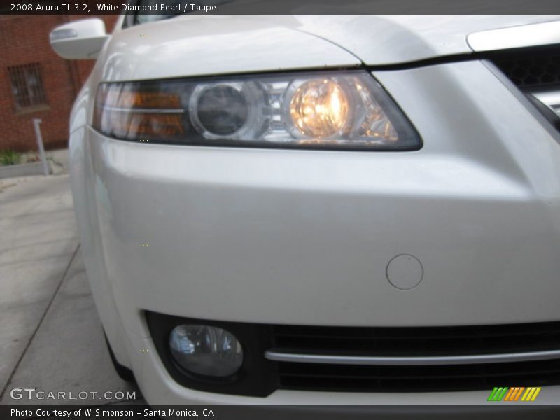 White Diamond Pearl / Taupe 2008 Acura TL 3.2
