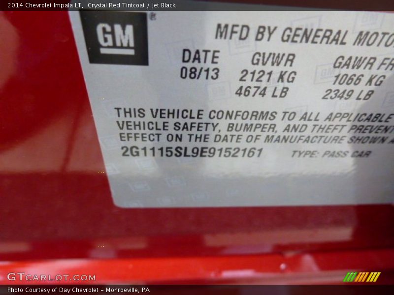 Crystal Red Tintcoat / Jet Black 2014 Chevrolet Impala LT