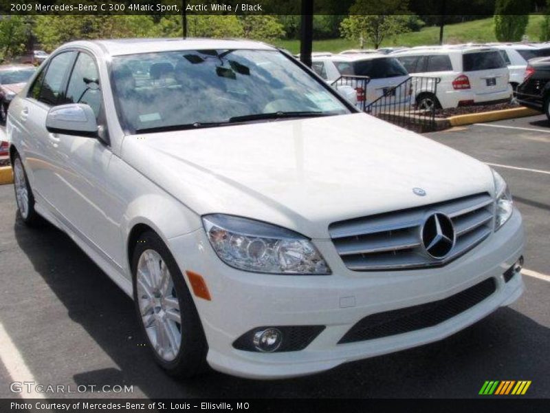 Arctic White / Black 2009 Mercedes-Benz C 300 4Matic Sport