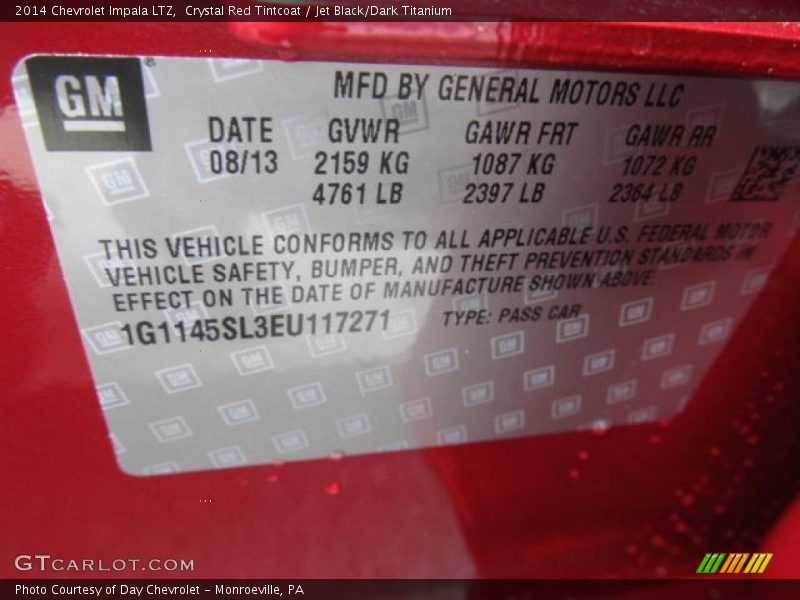 Crystal Red Tintcoat / Jet Black/Dark Titanium 2014 Chevrolet Impala LTZ
