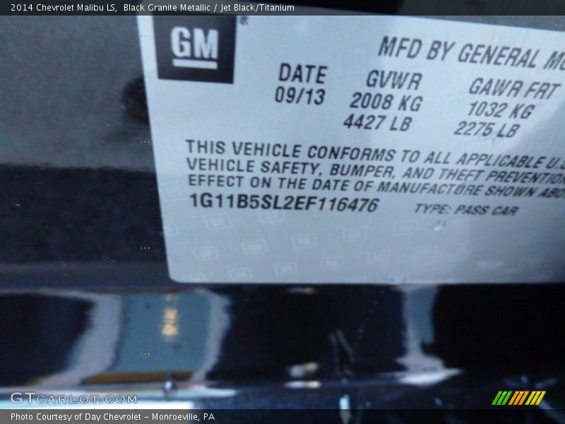 Black Granite Metallic / Jet Black/Titanium 2014 Chevrolet Malibu LS