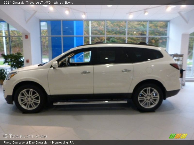 White / Ebony 2014 Chevrolet Traverse LT AWD