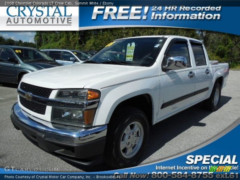 Summit White / Ebony 2008 Chevrolet Colorado LT Crew Cab