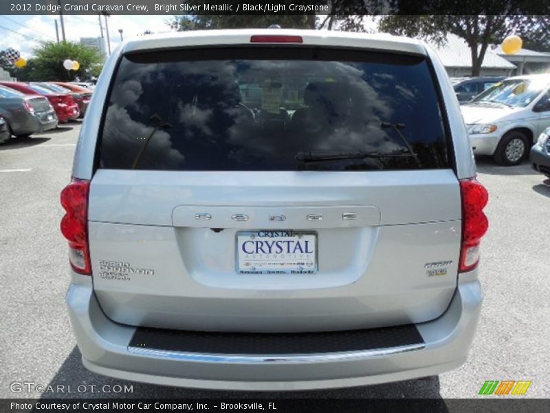 Bright Silver Metallic / Black/Light Graystone 2012 Dodge Grand Caravan Crew