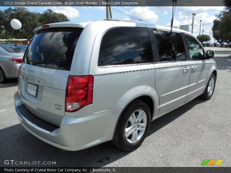 Bright Silver Metallic / Black/Light Graystone 2012 Dodge Grand Caravan Crew