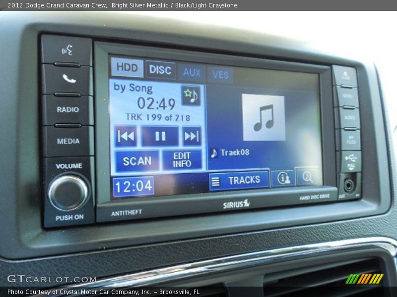 Bright Silver Metallic / Black/Light Graystone 2012 Dodge Grand Caravan Crew