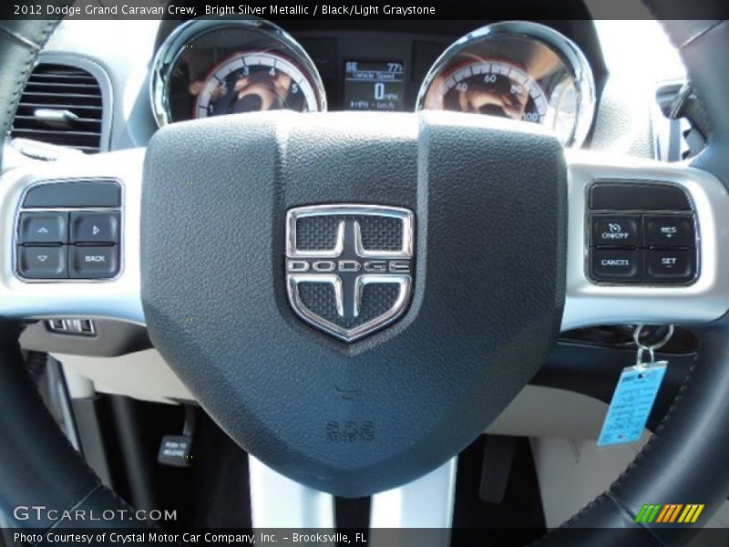 Bright Silver Metallic / Black/Light Graystone 2012 Dodge Grand Caravan Crew
