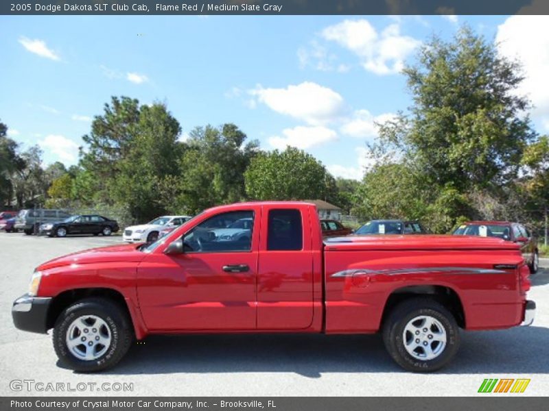 Flame Red / Medium Slate Gray 2005 Dodge Dakota SLT Club Cab