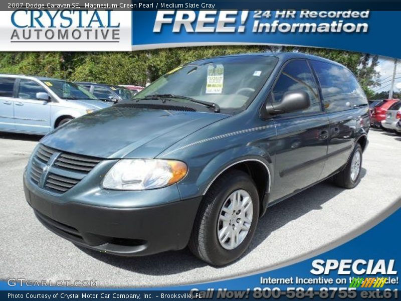 Magnesium Green Pearl / Medium Slate Gray 2007 Dodge Caravan SE