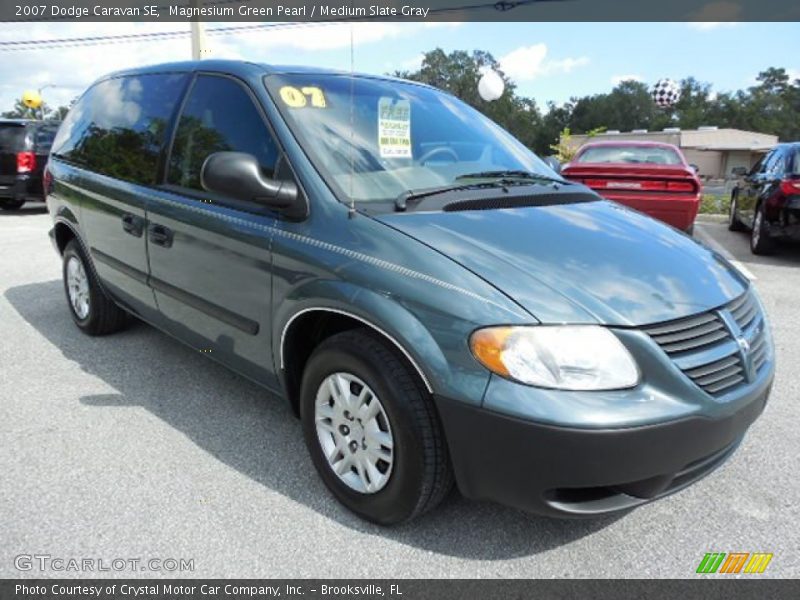 Magnesium Green Pearl / Medium Slate Gray 2007 Dodge Caravan SE