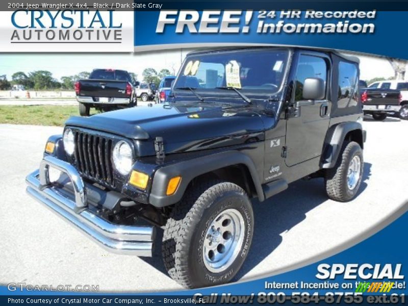 Black / Dark Slate Gray 2004 Jeep Wrangler X 4x4
