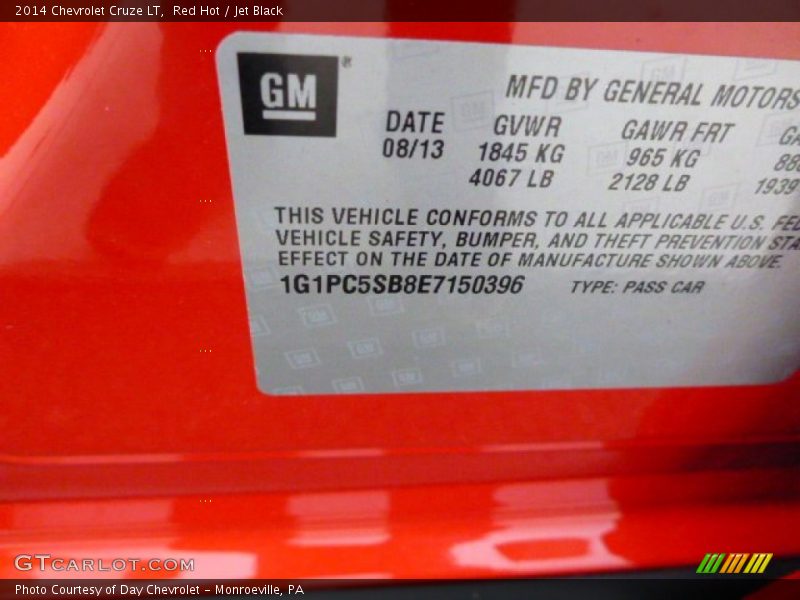 Red Hot / Jet Black 2014 Chevrolet Cruze LT