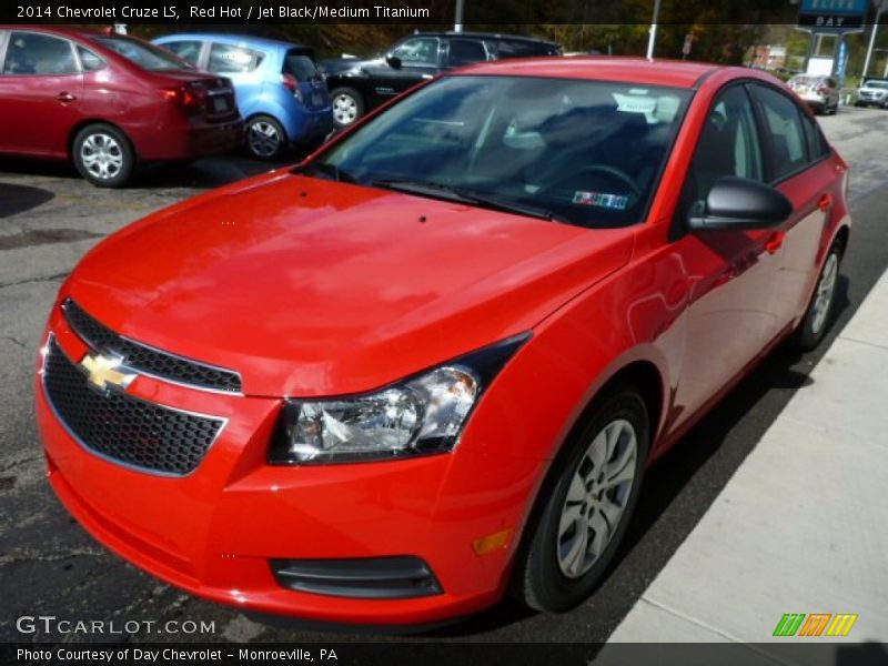 Red Hot / Jet Black/Medium Titanium 2014 Chevrolet Cruze LS