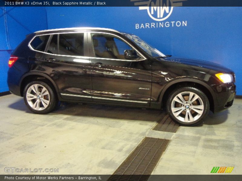Black Sapphire Metallic / Black 2011 BMW X3 xDrive 35i