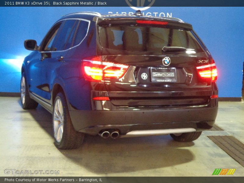 Black Sapphire Metallic / Black 2011 BMW X3 xDrive 35i