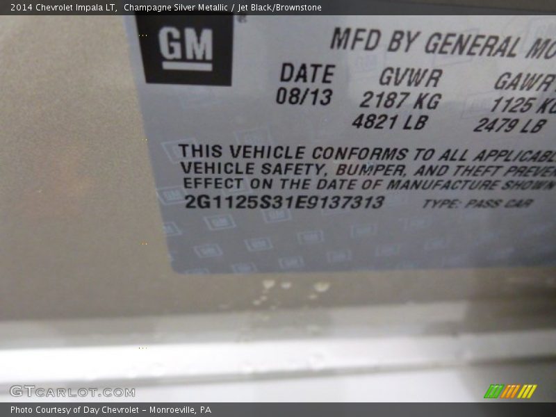 Champagne Silver Metallic / Jet Black/Brownstone 2014 Chevrolet Impala LT