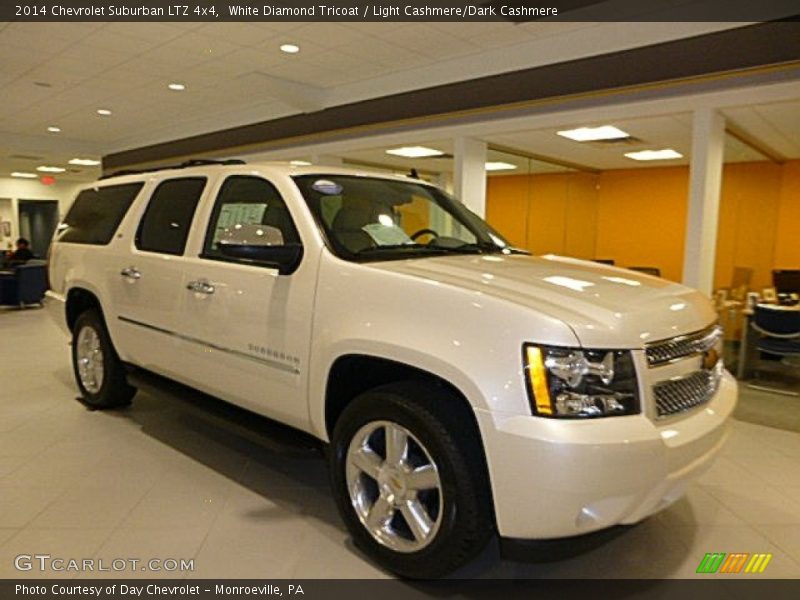 White Diamond Tricoat / Light Cashmere/Dark Cashmere 2014 Chevrolet Suburban LTZ 4x4