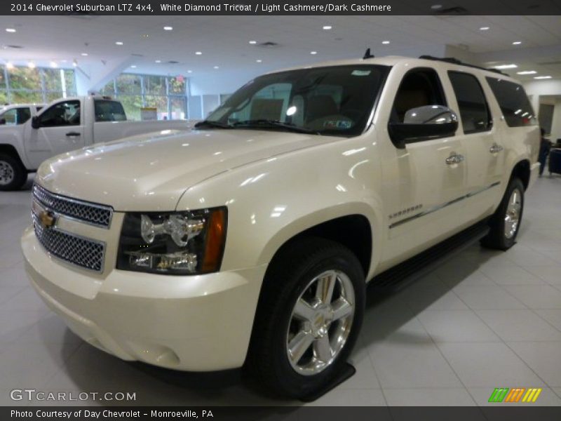 White Diamond Tricoat / Light Cashmere/Dark Cashmere 2014 Chevrolet Suburban LTZ 4x4