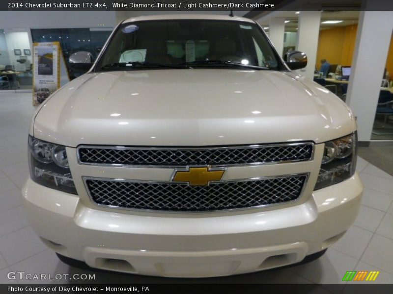 White Diamond Tricoat / Light Cashmere/Dark Cashmere 2014 Chevrolet Suburban LTZ 4x4