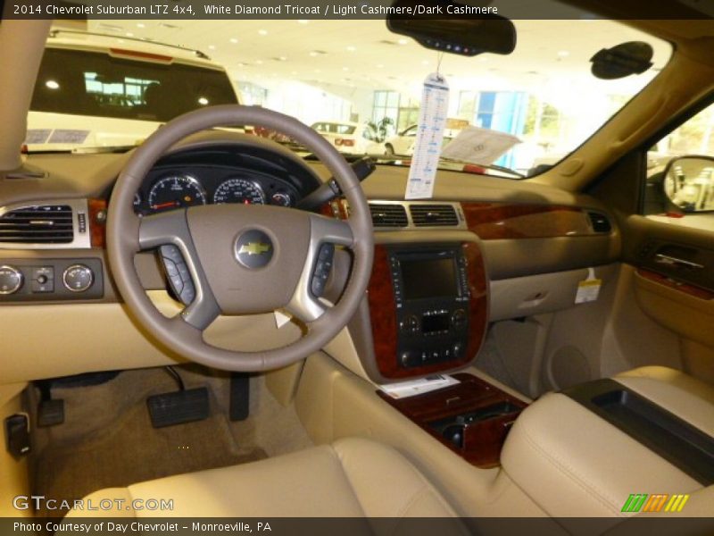White Diamond Tricoat / Light Cashmere/Dark Cashmere 2014 Chevrolet Suburban LTZ 4x4